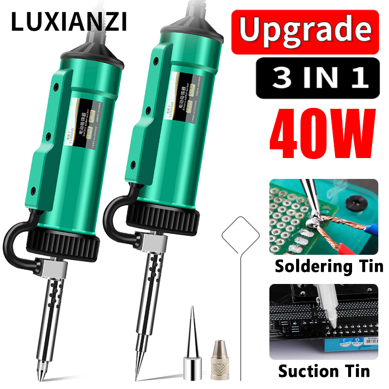 Desoldering Pump Electric Vacuum Station - LUXIANZI 40W Desoldering Machine 2IN1 Electric
